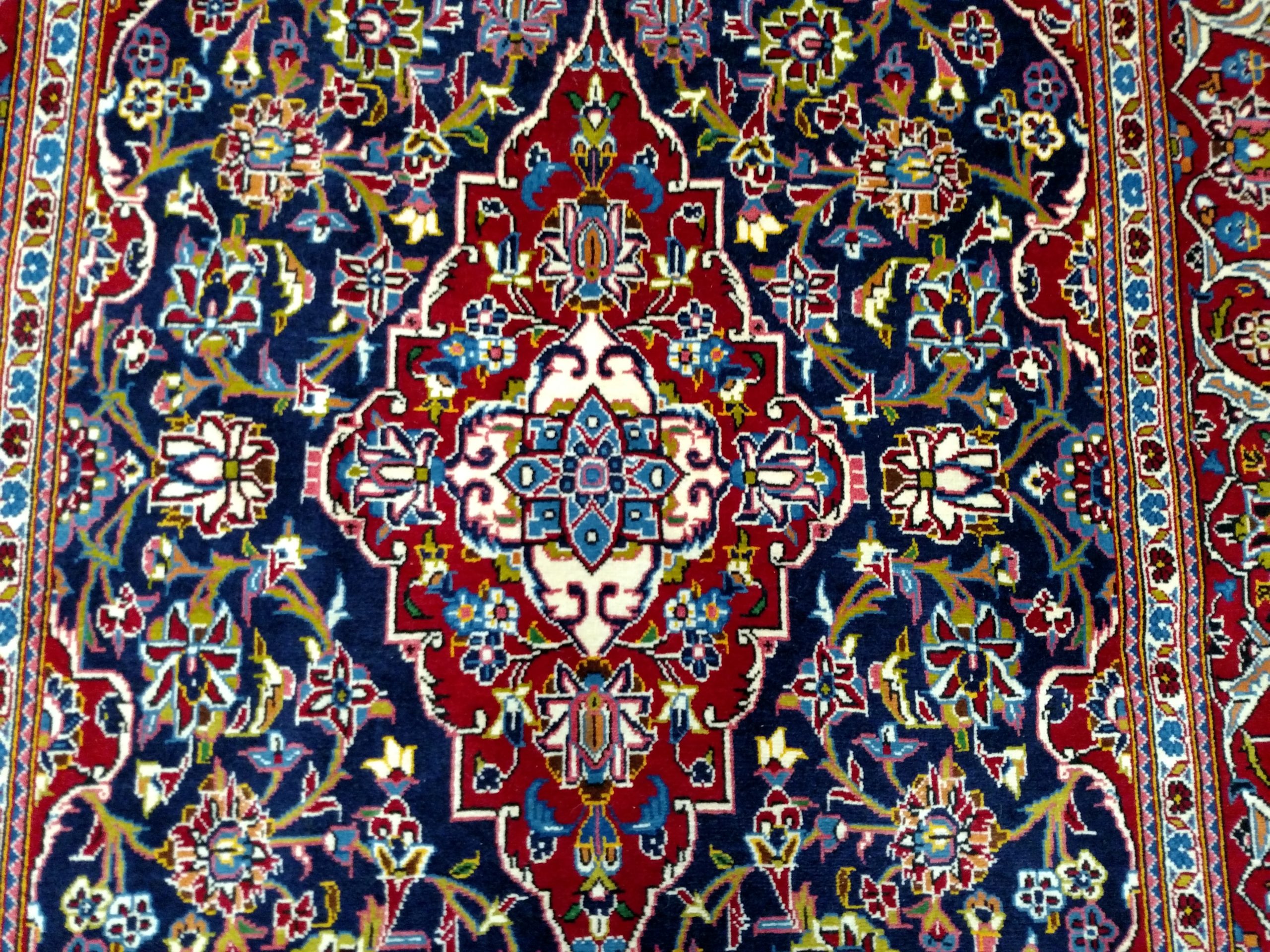 Blue Kashan Persian Rug