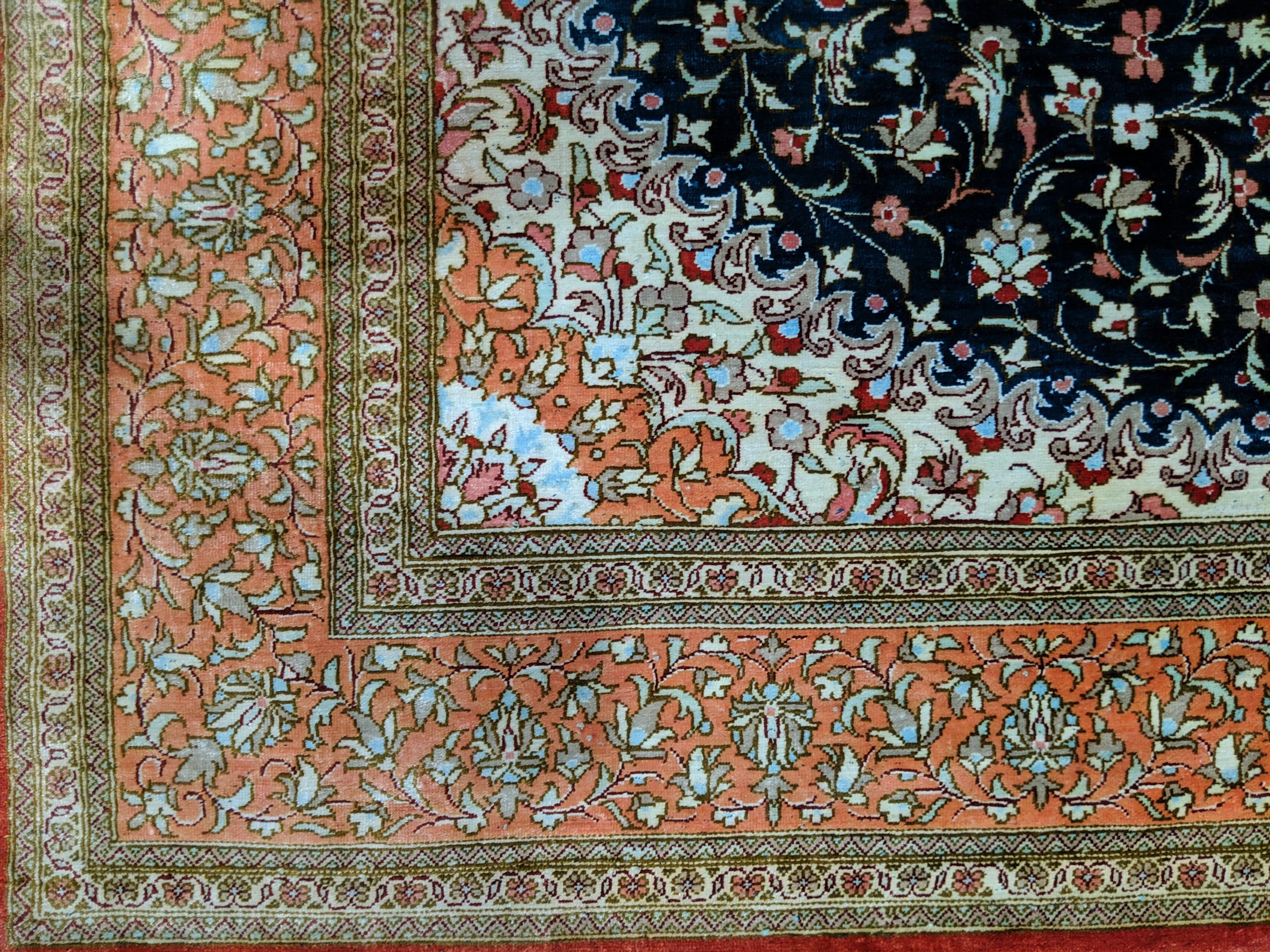 100% Silk Iranian Qum Rug