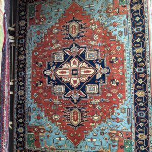 Hand-Knotted Indian Heriz Rug