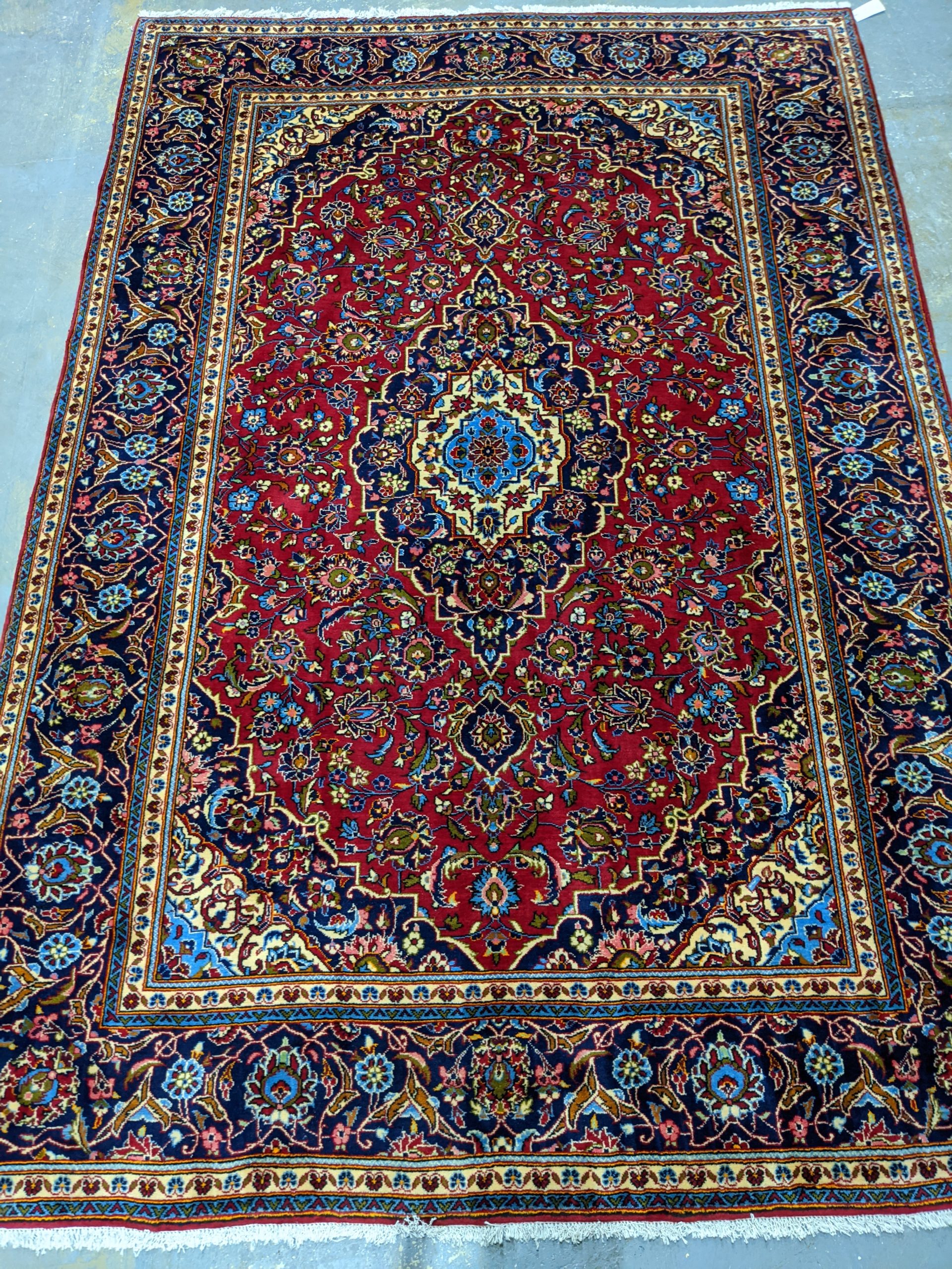 Hand-Knotted Kashan Persian Rug