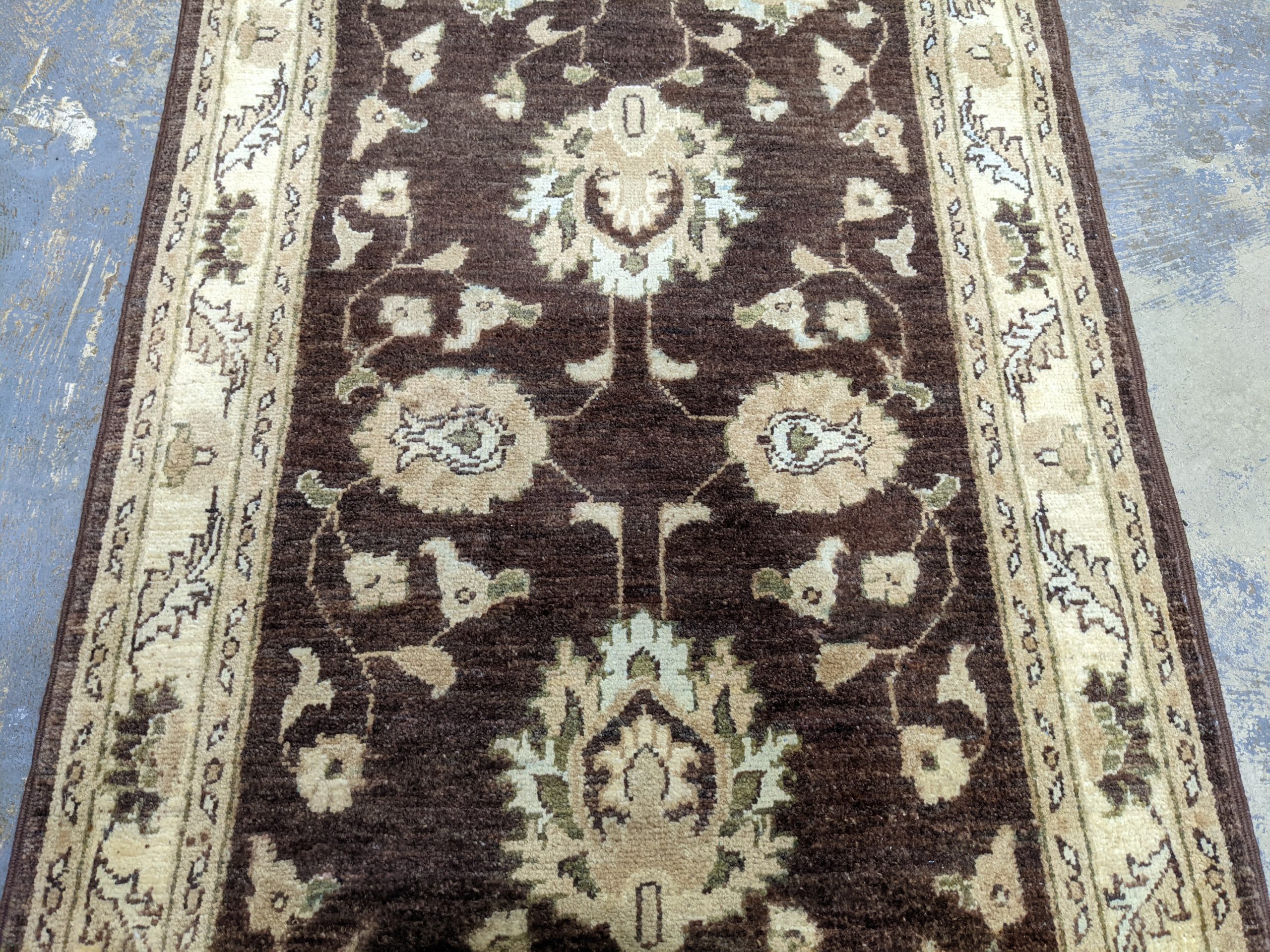 Brown Hand-Knotted Peshawar Rug