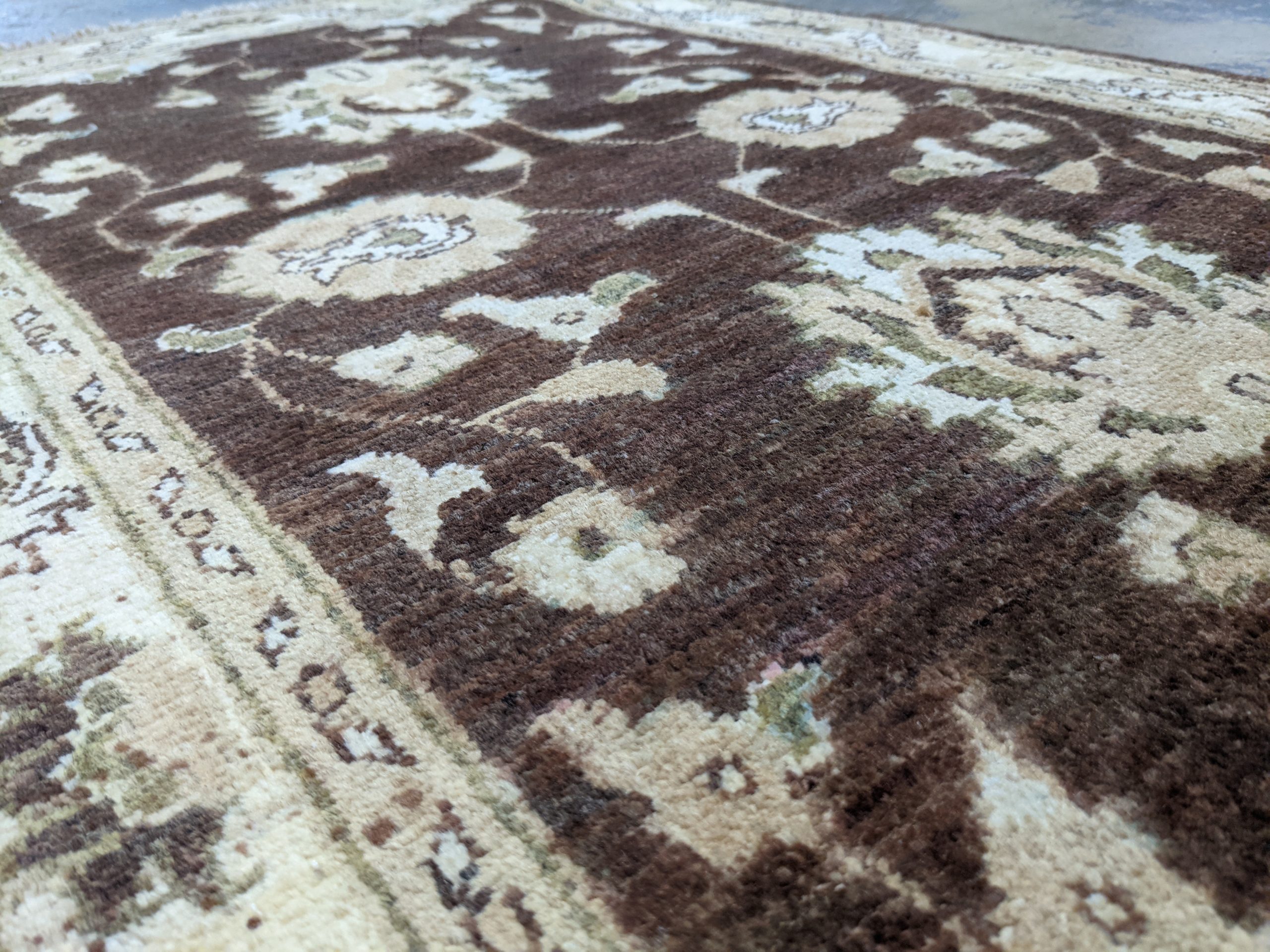 Brown Hand-Knotted Peshawar Rug