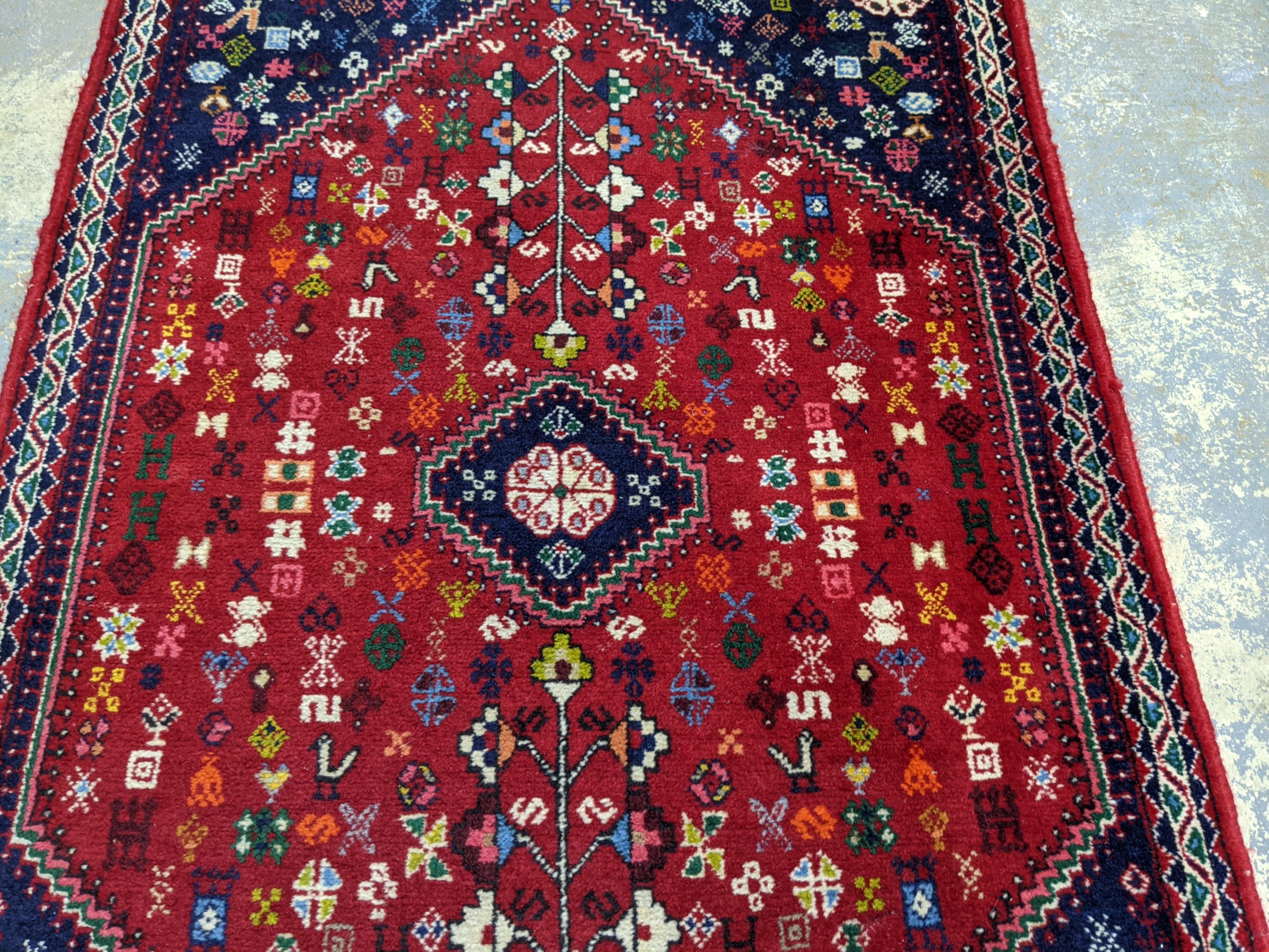 Red Vintage Abadeh Persian Rug