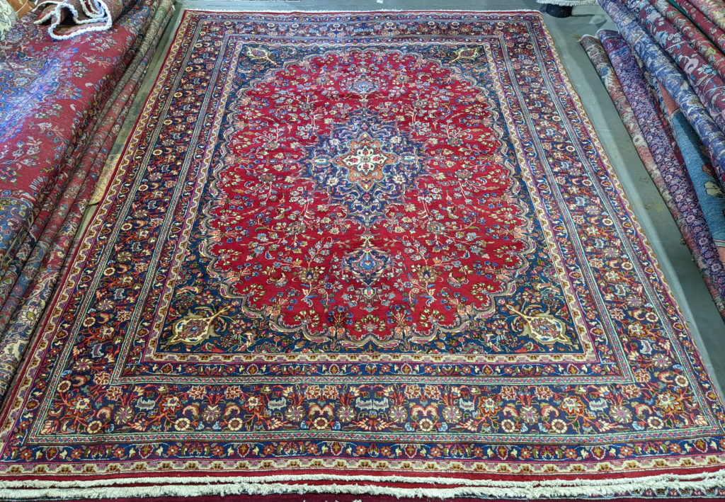 絨毯　mashad carpet 9'5 x 12'6 Persian Mashad Rug