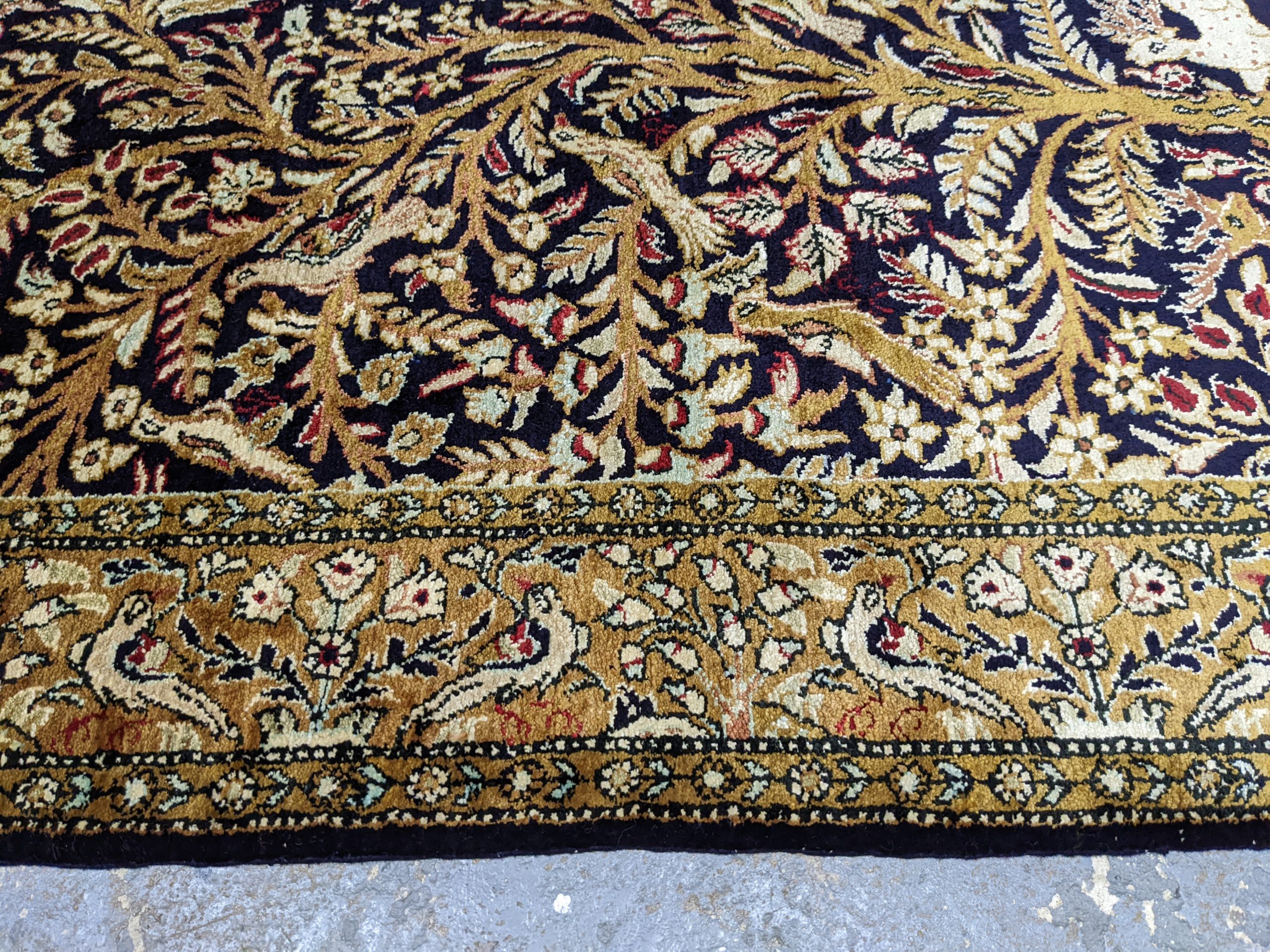 Vintage Silk Qum Persian Rug