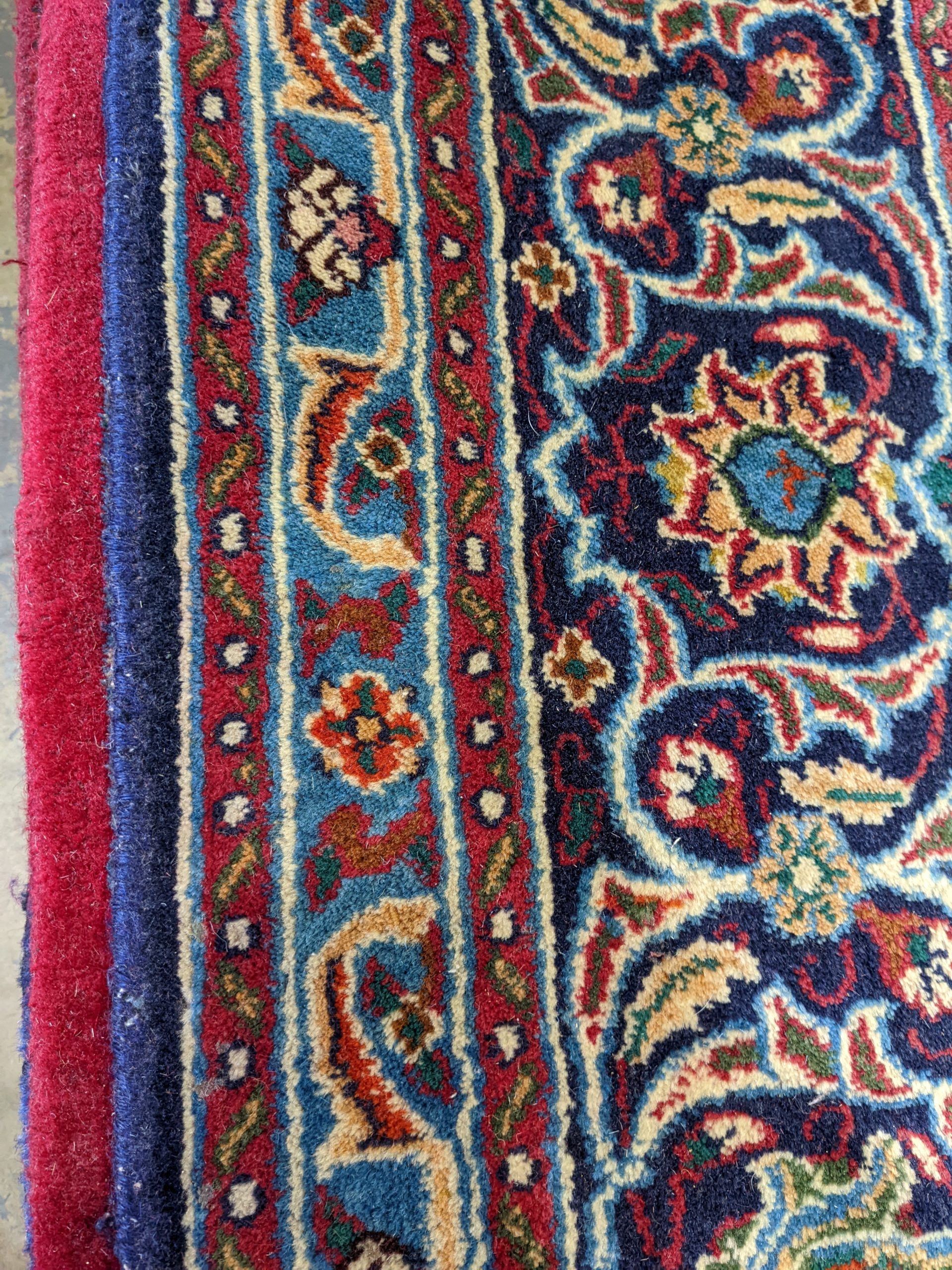 9'8" x 12'3" Blue Mashad Persian Rug