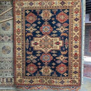 6x7.5 Navy Kazak-Style Rug