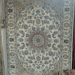 4x6 Ivory Indian Nain-Style Rug