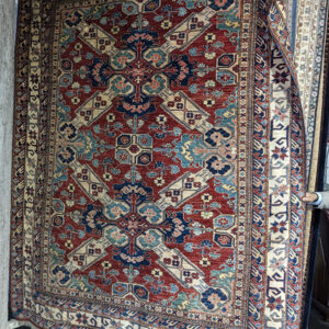 7'1" x 9' Kazak-Style Afghani Rug